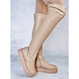 Bottines Baird beiges à semelle épaisse 2