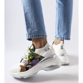 Baskets blanches à accent animal de Filiberto 1