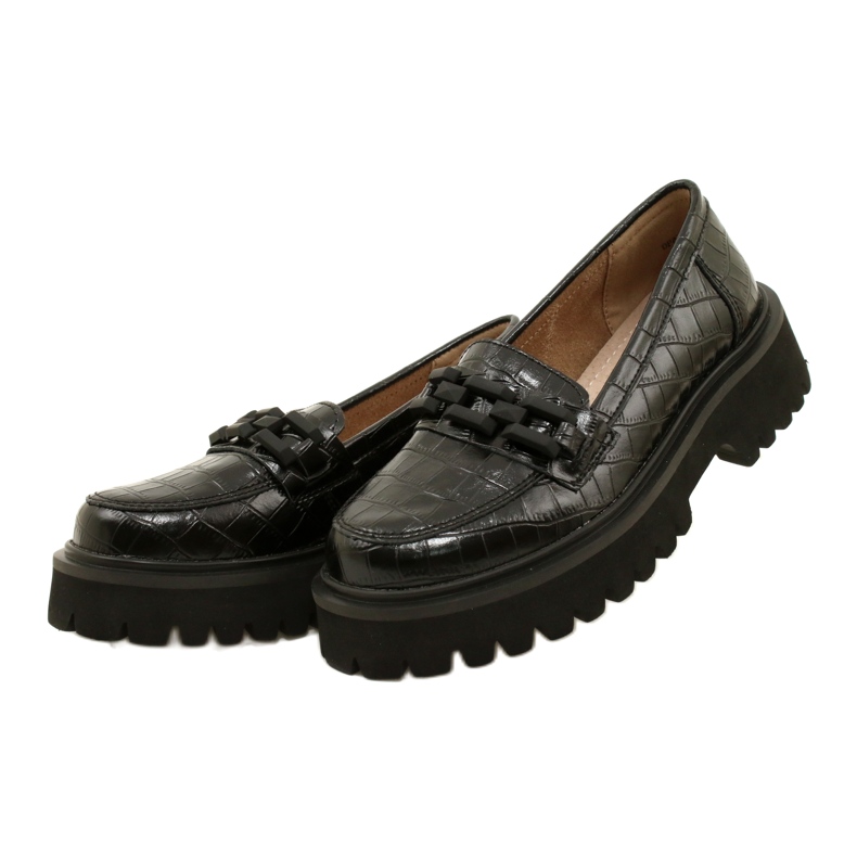 Mocassins en cuir avec décoration Filippo DP4792/23 BK CR noir 2