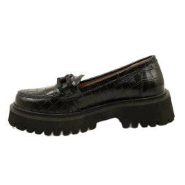 Mocassins en cuir avec décoration Filippo DP4792/23 BK CR noir le noir 1