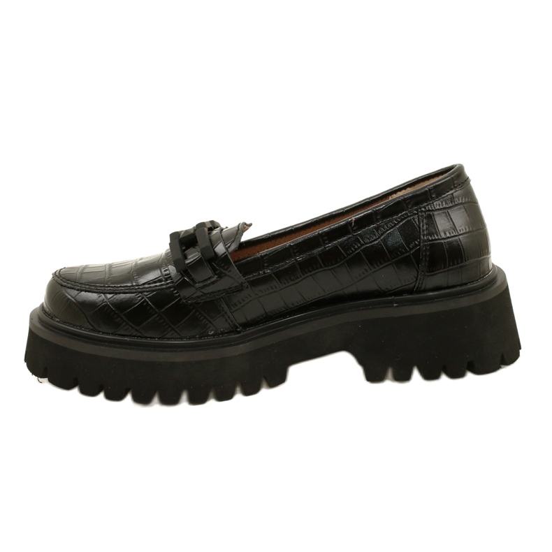 Mocassins en cuir avec décoration Filippo DP4792/23 BK CR noir 1