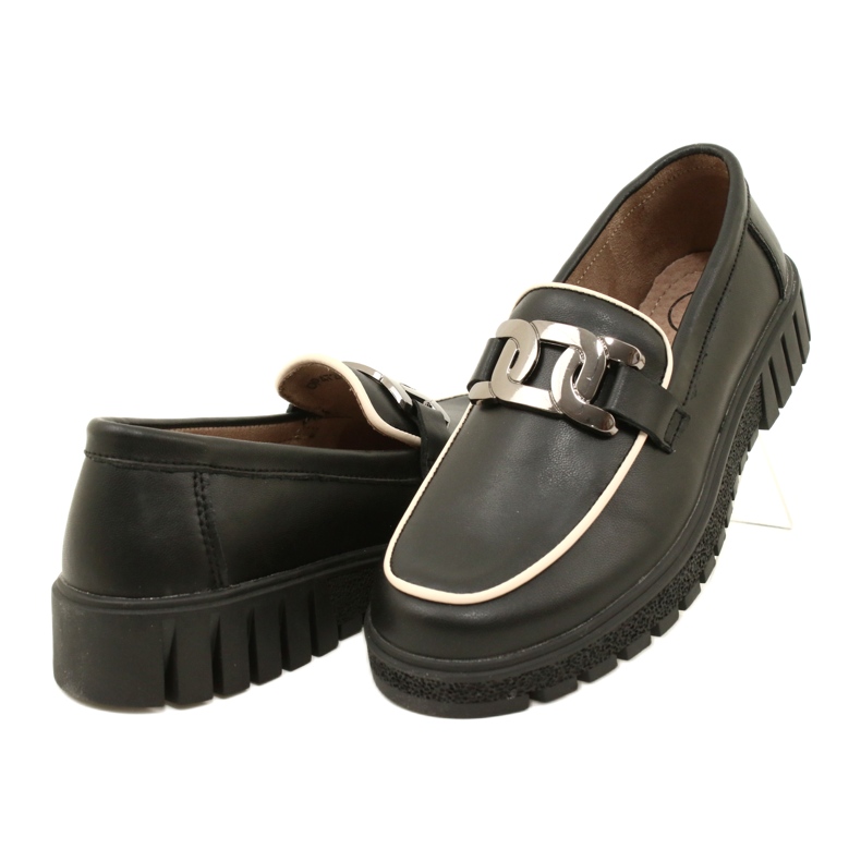 Chaussures en cuir élégantes pour femmes Filippo DP4728/23 BK, noir le noir 3