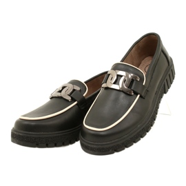 Chaussures en cuir élégantes pour femmes Filippo DP4728/23 BK, noir le noir 2 Chaussures en cuir élégantes pour femmes Filippo DP4728/23 BK, noir le noir 2