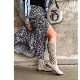 Olivier Boots ajourées gris clair femme 2