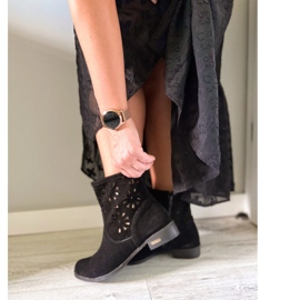 Olivier Boots ajourées noires confortables Alice le noir 2