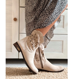 Olivier Bottes ajourées confortables Jess beige clair 6