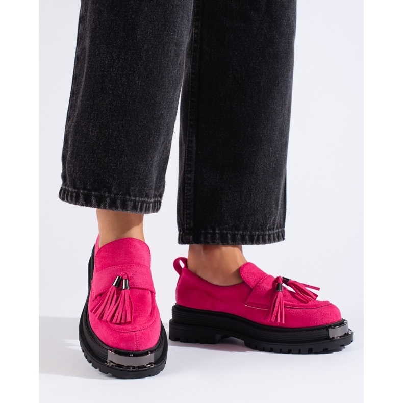 Mocassins en daim fuchsia pour femme Mocassins Shelovet rose 1