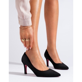 Escarpins à talons hauts en daim noir de Shelovet le noir 3