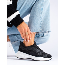 Baskets femme Shelovet noires à lacets 1