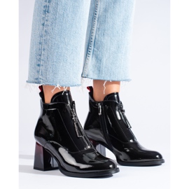 Bottines Shelovet Post noires vernies 1