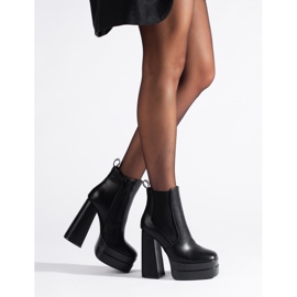 Bottines plateforme noires Shelovet avec élastique le noir 1 Bottines plateforme noires Shelovet avec élastique le noir 1