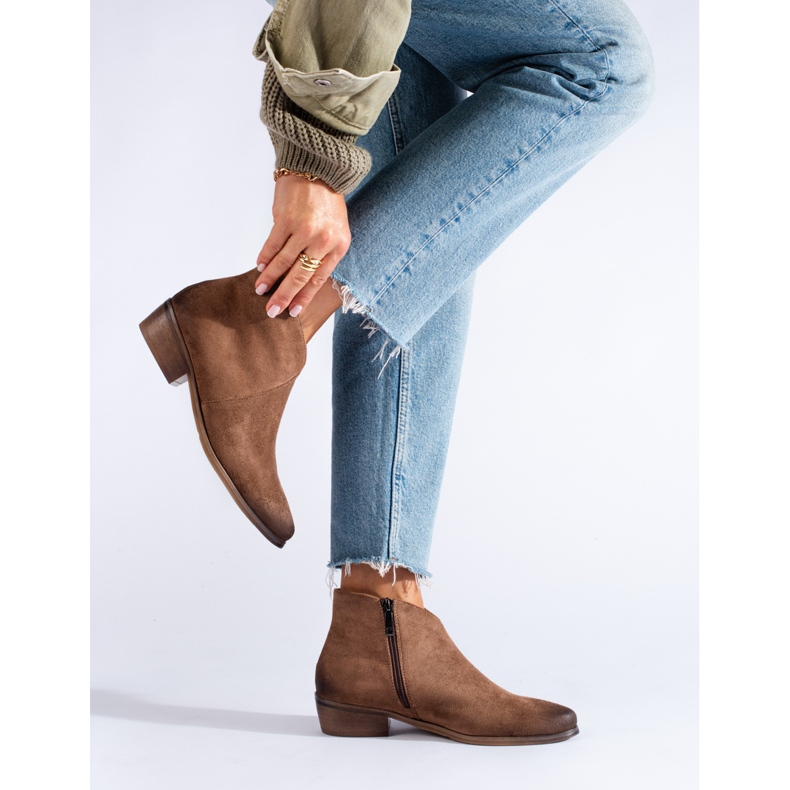 W. Potocki Bottes de cowboy en daim marron de Potocki brun 1