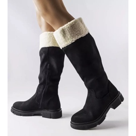Bottines en daim écologique noir Erin le noir 1
