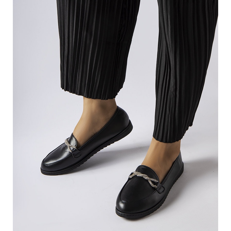 Mocassins noirs avec strass de Paola 1