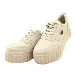 Creepers en cuir beige Filippo DP4913/23 BE beige 2 Creepers en cuir beige Filippo DP4913/23 BE beige 2