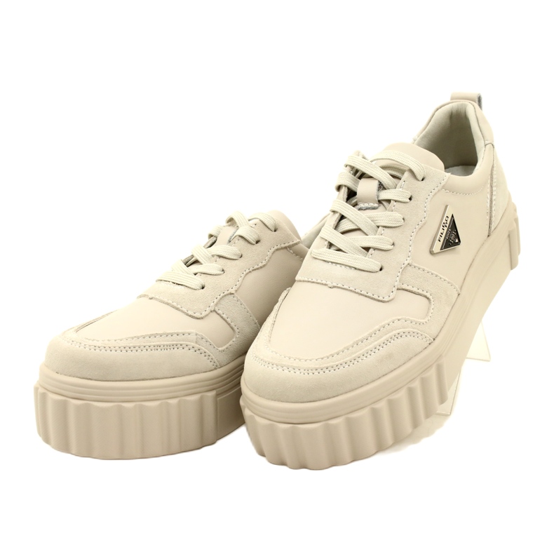 Creepers en cuir beige Filippo DP4913/23 BE beige 2 Creepers en cuir beige Filippo DP4913/23 BE beige 2