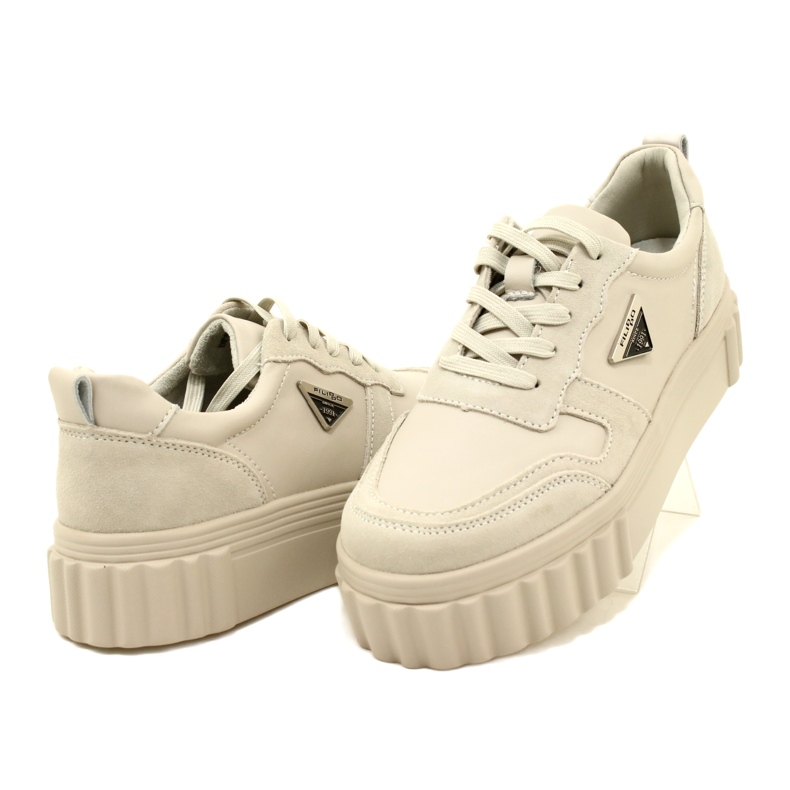 Creepers en cuir beige Filippo DP4913/23 BE beige 3 Creepers en cuir beige Filippo DP4913/23 BE beige 3