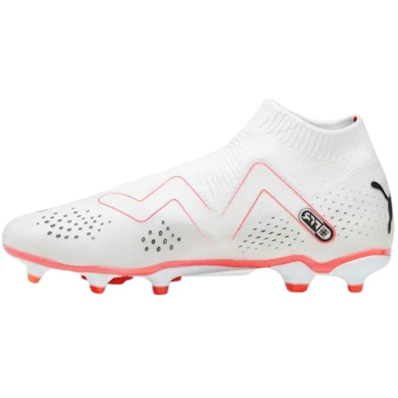 Puma Future Match+ Ll FG/AG 107366 01 chaussures de football blanches avec chaussette 4