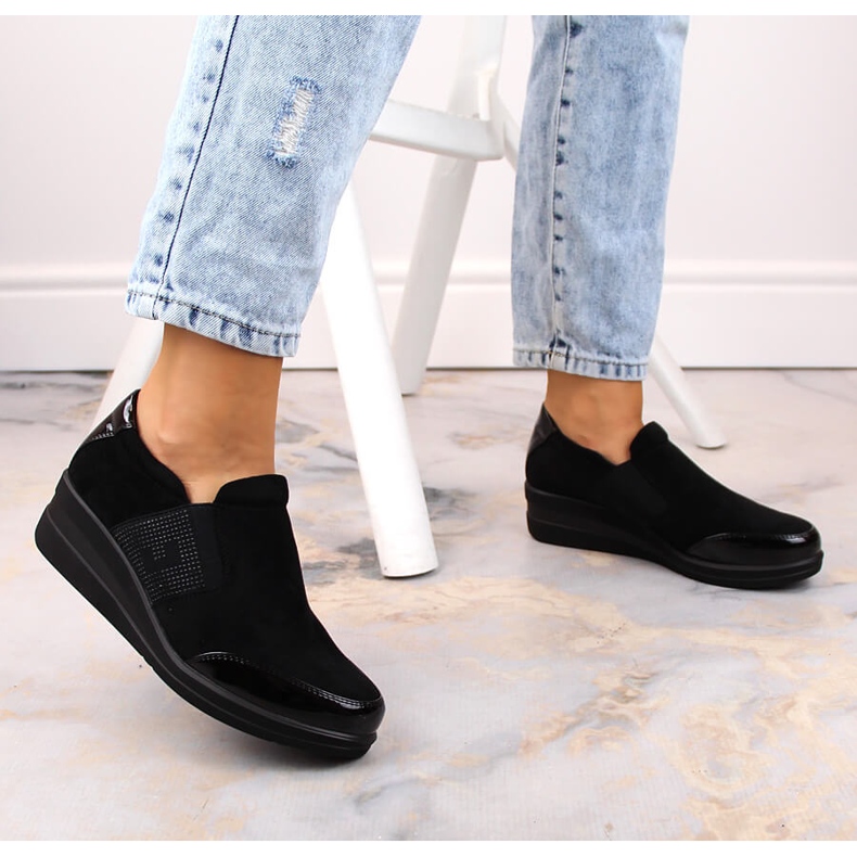 Chaussures compensées noires pour femmes de Sergio Leone 1