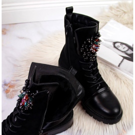 Bottes femme avec perles isolées noir Jezzi RMR2071-15 le noir 5