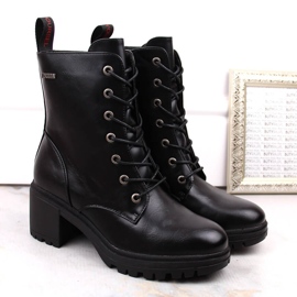 Bottes à lacets Vinceza noires sur le poteau 1