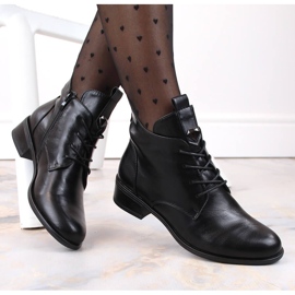 M. DASZYŃSKI Bottes à lacets et fermeture éclair pour femmes isolées noir M.Daszyński SA198-24 le noir 4