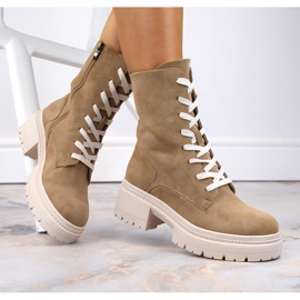 Bottes de travail isolées en daim pour femme camel Potocki YQ21069 brun 4