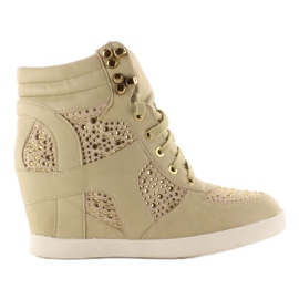 Baskets à crochets 8073 beige 1