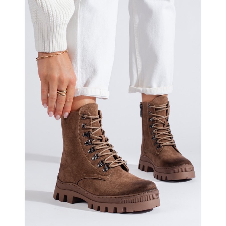 W. Potocki Sacs femme en daim beige par Potocki brun 1