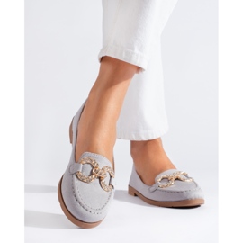 SHELOVET Mocassins en daim gris pour femmes Shelovvet 1 SHELOVET Mocassins en daim gris pour femmes Shelovvet 1