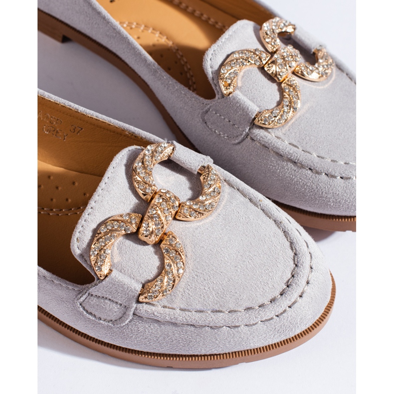 SHELOVET Mocassins en daim gris pour femmes Shelovvet 2 SHELOVET Mocassins en daim gris pour femmes Shelovvet 2