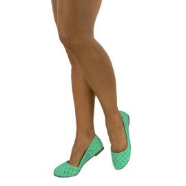 Ballerines matelassées XT373 vert 2