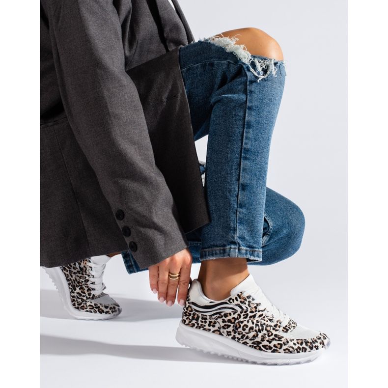 Baskets femme Shelovet à imprimé léopard le noir 1