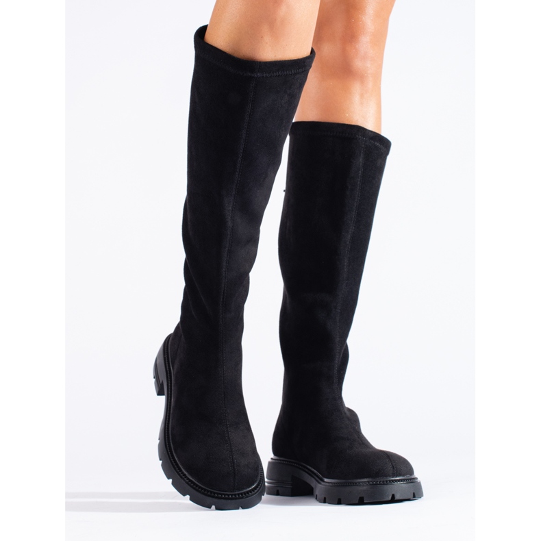 Bottines Shelovet en daim noir le noir 1