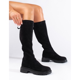 Bottines Shelovet en daim noir le noir 2