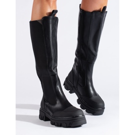 Bottines noires avec tige Shelovet flexible le noir 1