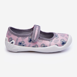 BEFADO S.A. Chaussons enfants Ballerines Ours en peluche Befado 114X513 Rose et Gris 2