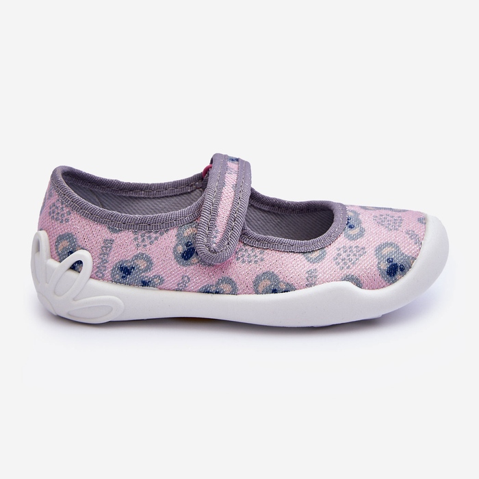 BEFADO S.A. Chaussons enfants Ballerines Ours en peluche Befado 114X513 Rose et Gris 2