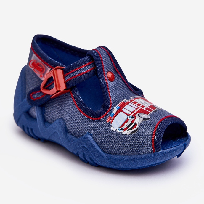 BEFADO S.A. Sandales pour enfants, chaussons Befado, camion de pompiers 217P118, bleu 1 BEFADO S.A. Sandales pour enfants, chaussons Befado, camion de pompiers 217P118, bleu 1