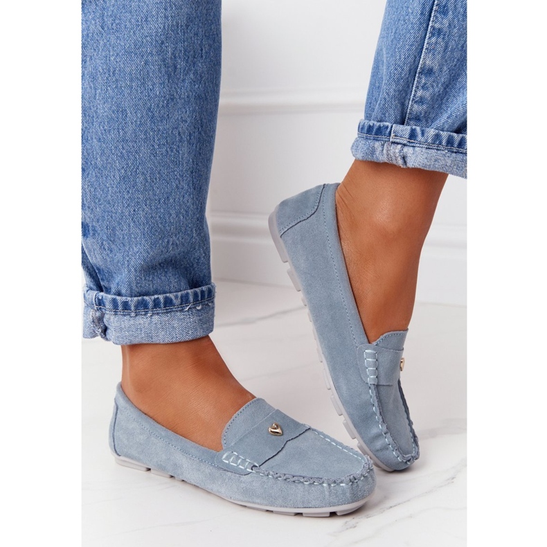 S.Barski Mocassins Femme en Daim S. Barski Bleu 4