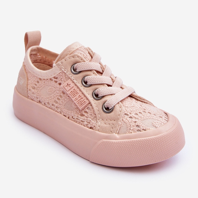Baskets ajourées Big Star JJ374130 Nude rose 1 Baskets ajourées Big Star JJ374130 Nude rose 1