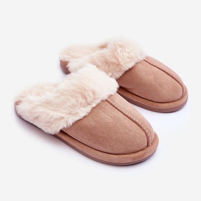 FB3 Chaussons Pinky beiges pour femmes avec fourrure 1