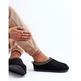 FB3 Chaussons Pour Femmes En Daim Avec Fourrure Noir Polinna le noir 6