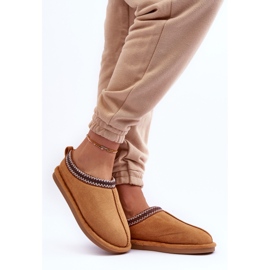 FB3 Pantoufles En Daim Pour Femmes Avec Fourrure Marron Polinna brun 1