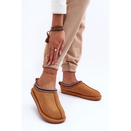 FB3 Pantoufles En Daim Pour Femmes Avec Fourrure Marron Polinna brun 2
