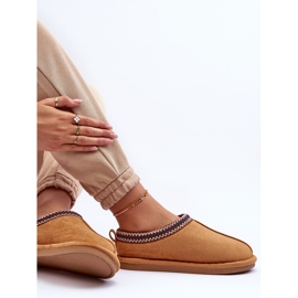 FB3 Pantoufles En Daim Pour Femmes Avec Fourrure Marron Polinna brun 5