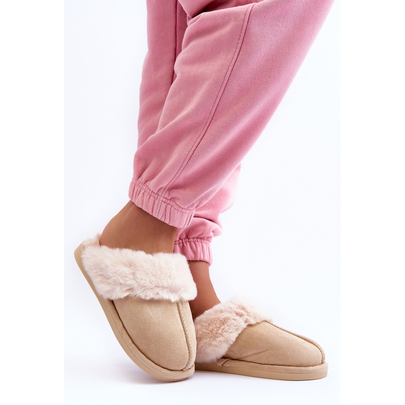 FB3 Chaussons Femme Tongs avec Fourrure Beige Clair Rosé 2 FB3 Chaussons Femme Tongs avec Fourrure Beige Clair Rosé 2