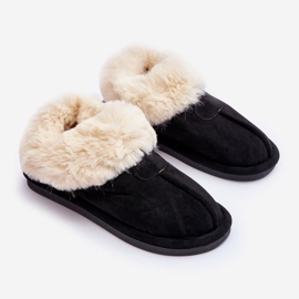FB3 Chaussons Femme Avec Fourrure Noir Lanoze 1