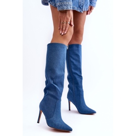 Bottines à talons en jean Melisandra bleues 2