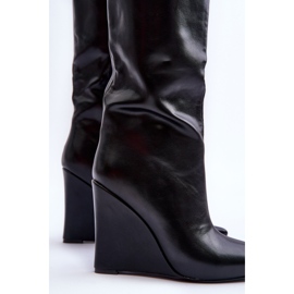Bottines Compensées En Cuir Noir Delinn le noir 4